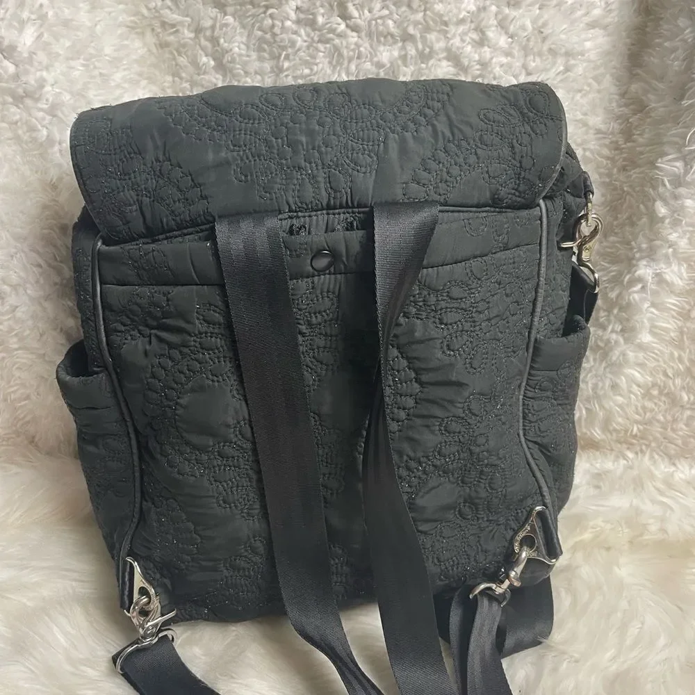 Petunia Pickle Bottom Quilted Black reversible backpack/shoulder diaper bag